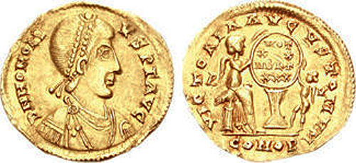 honorius roman coin semissis